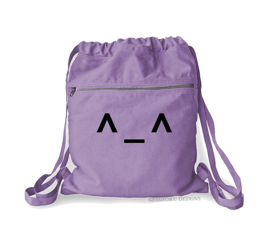 Happy Emoticon Cinch Backpack - Purple
