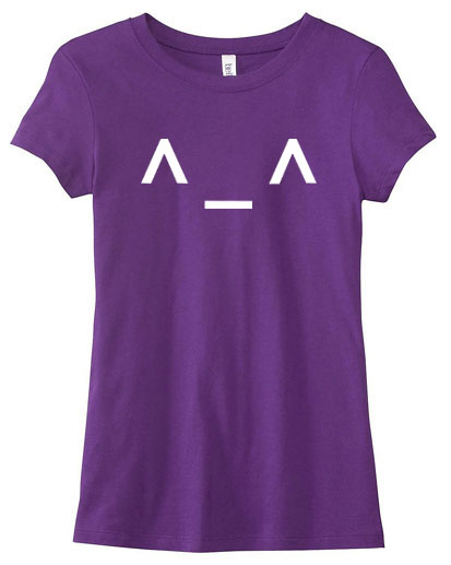 Happy ^_^ Emoticon Ladies T-shirt - Purple