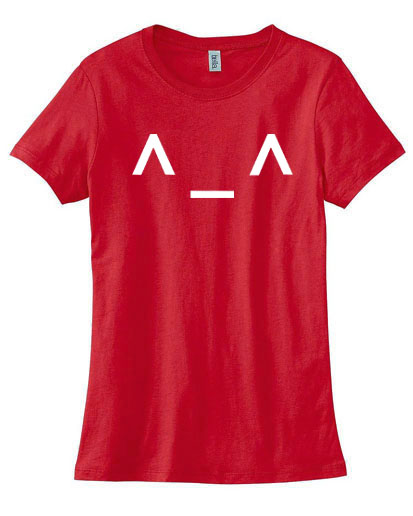 Happy ^_^ Emoticon Ladies T-shirt - Red