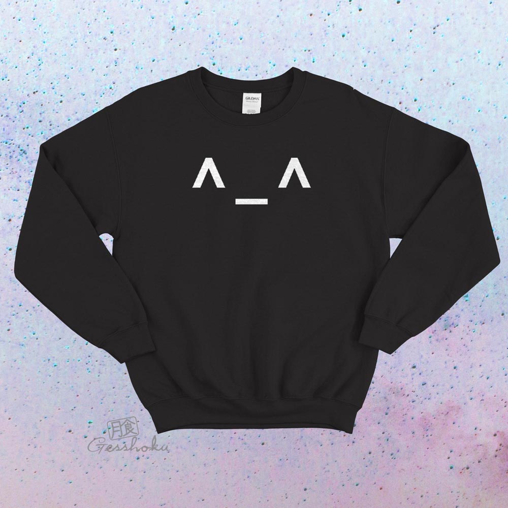Happy Emoticon ^_^ Crewneck Sweatshirt - Black