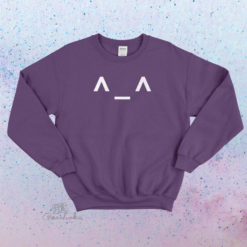 Happy Emoticon ^_^ Crewneck Sweatshirt - Purple