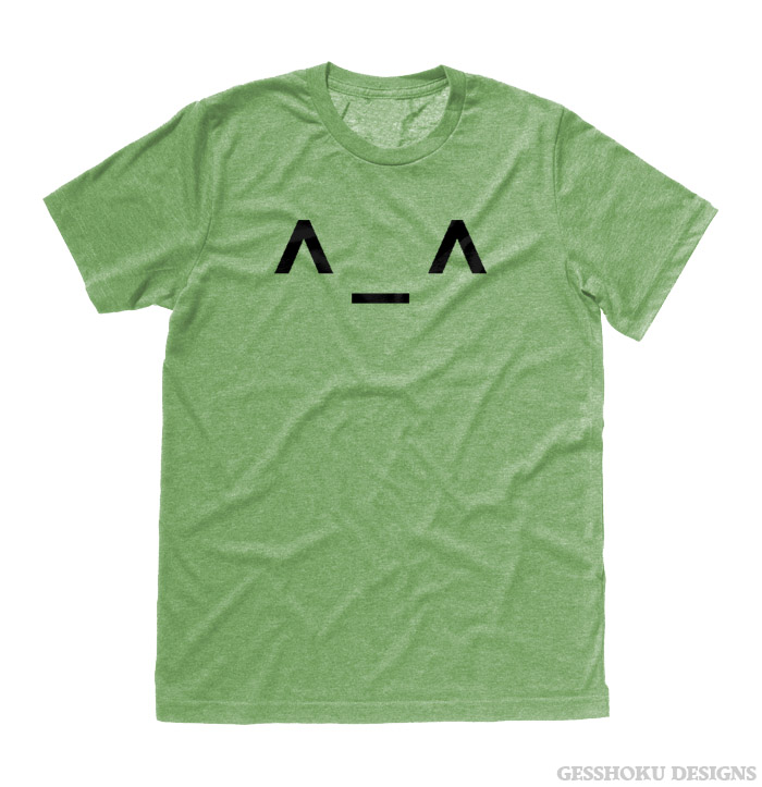 Happy Emoticon T-shirt ^_^ - Heather Green