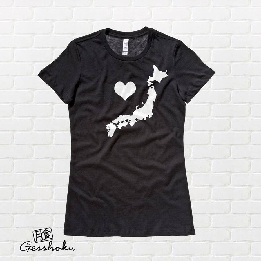 My Heart in Japan Ladies T-shirt - Black