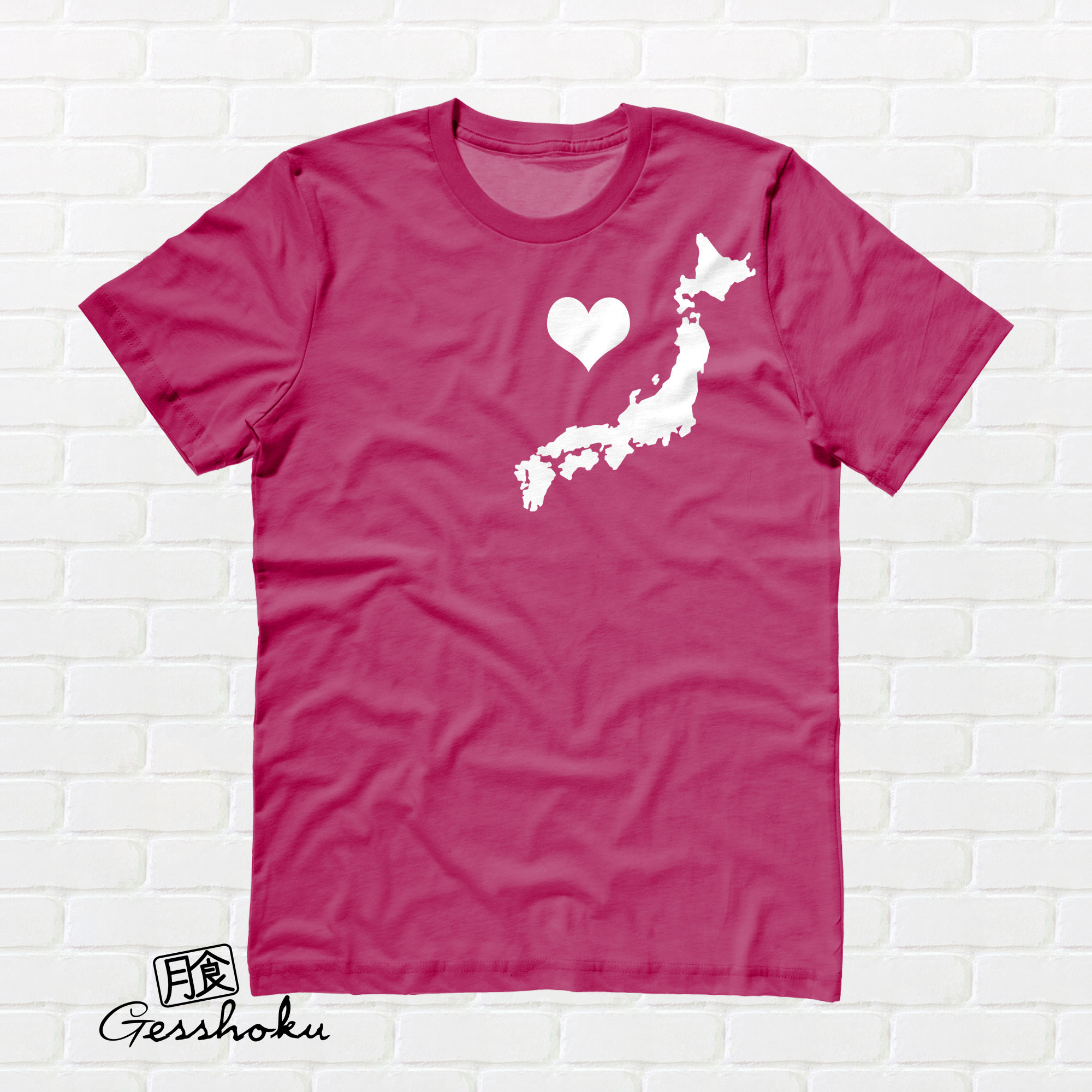 My Heart in Japan T-shirt - Hot Pink