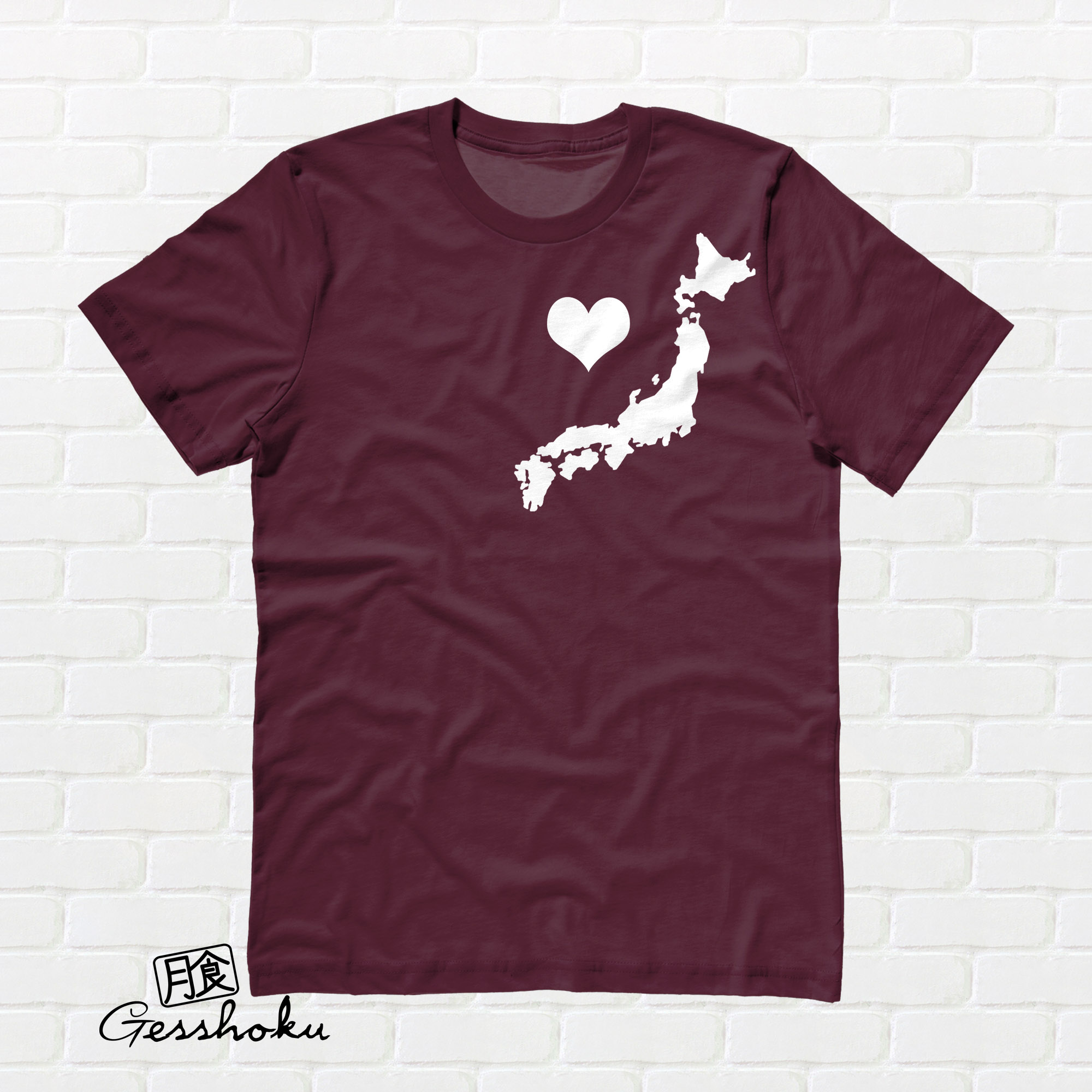 My Heart in Japan T-shirt - Maroon