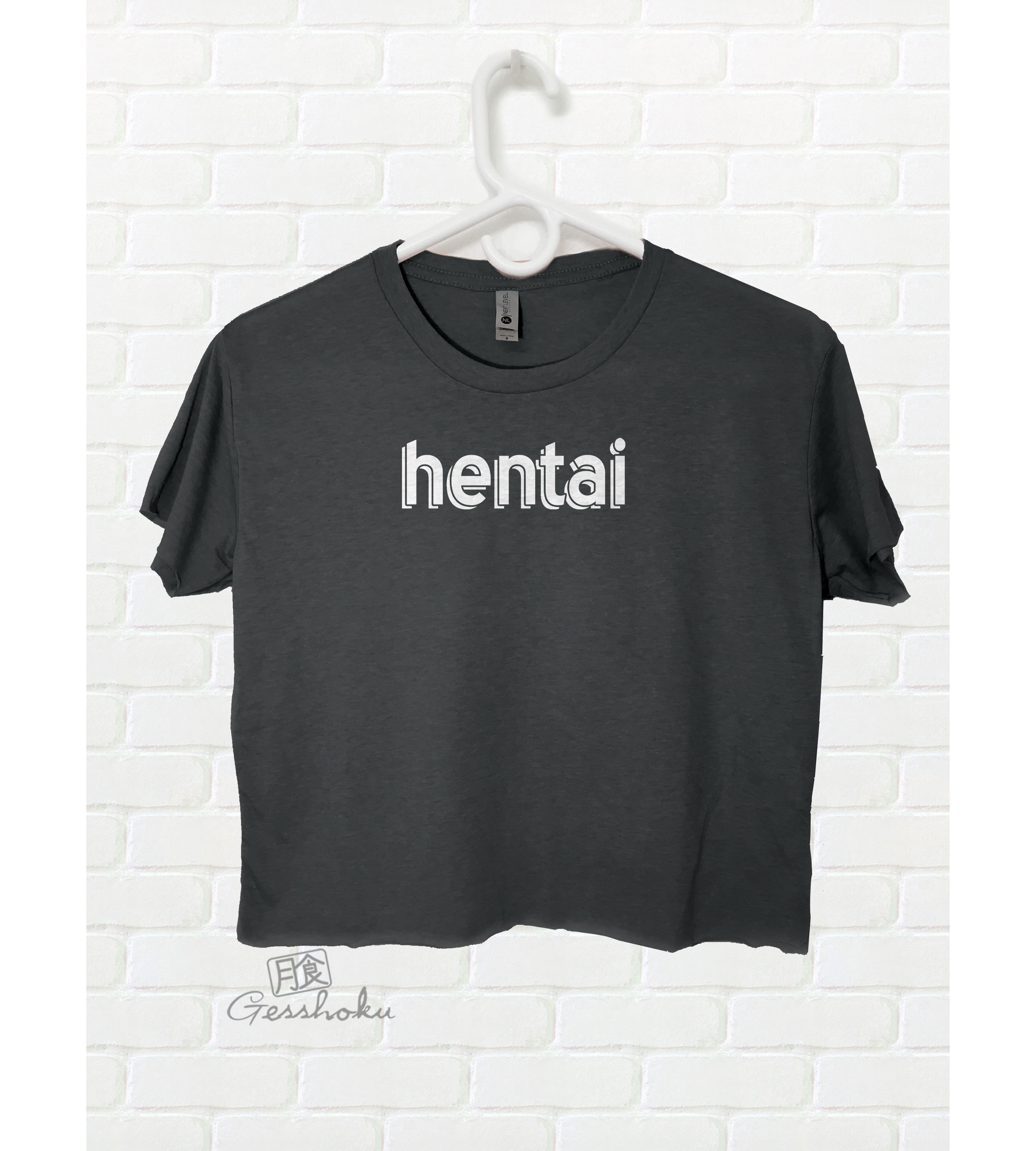 Hentai Crop Top T-shirt - Black