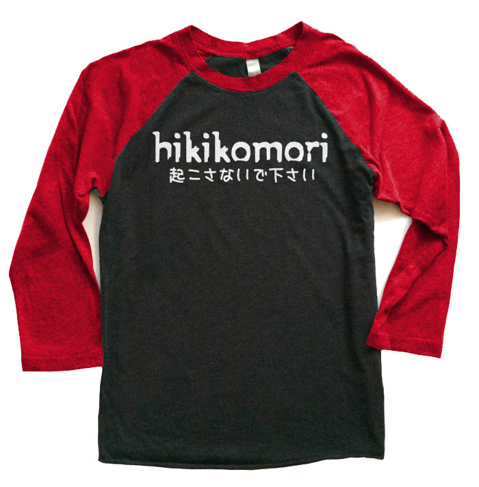 Hikikomori Raglan T-shirt 3/4 Sleeve - Red/Black