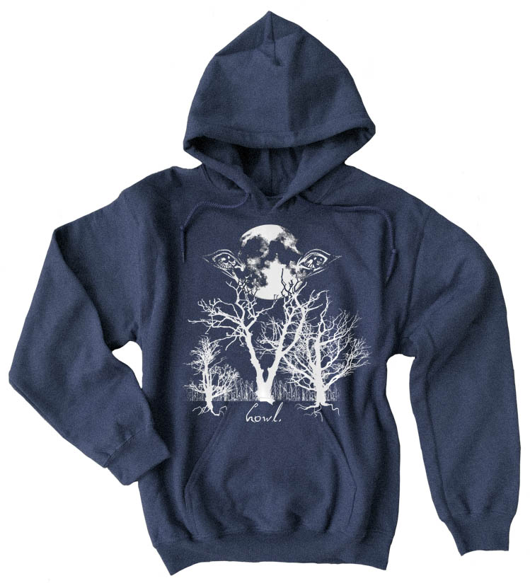 Howl: Eyes of the Night Forest Pullover Hoodie - Heather Navy