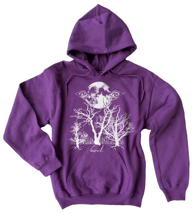 Howl: Eyes of the Night Forest Pullover Hoodie - Purple