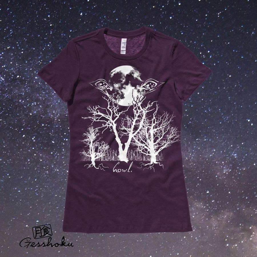 Howl: Eyes of the Night Forest Ladies T-shirt - Plum