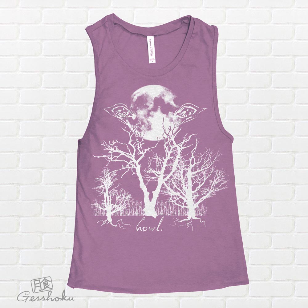 Howl: Eyes of the Night Forest Sleeveless Tank Top - Purple