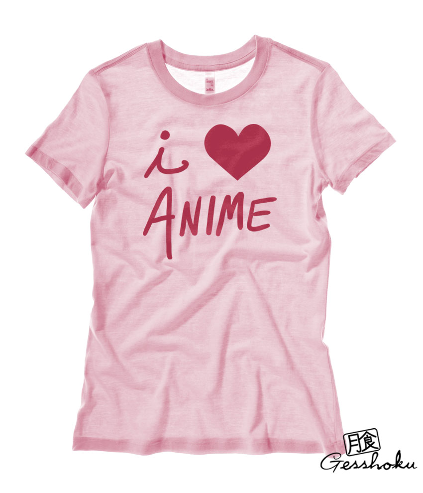 I Love Anime Ladies T-shirt - Light Pink