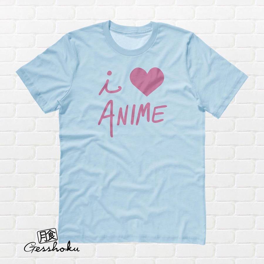 I Love Anime T-shirt - Light Blue