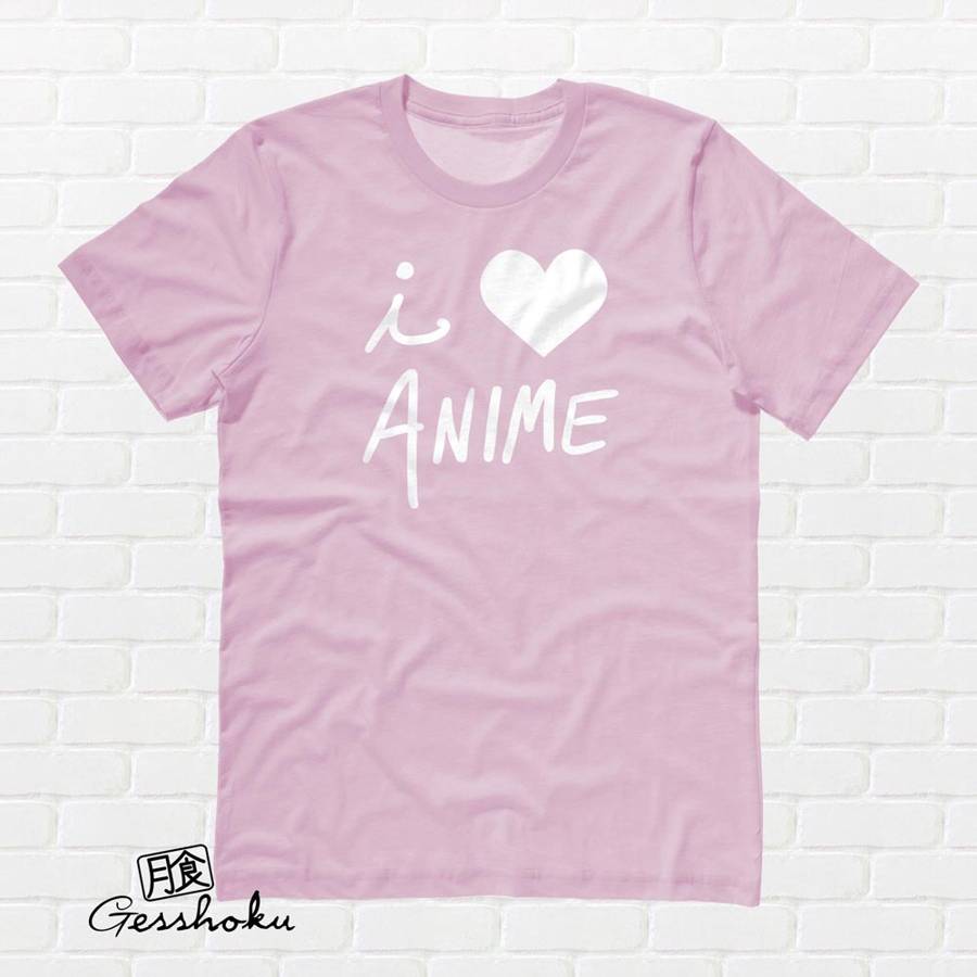 I Love Anime T-shirt - Light Pink