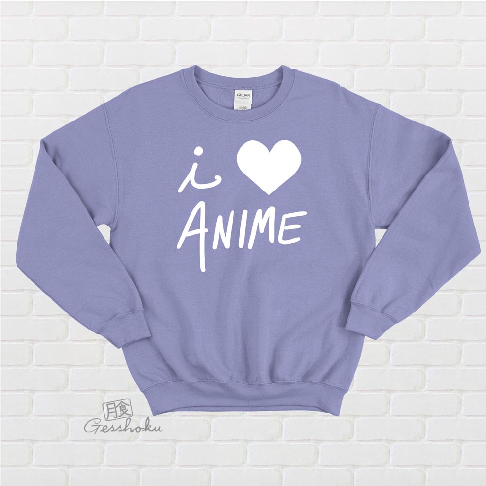 I Love Anime Crewneck Sweatshirt - Violet