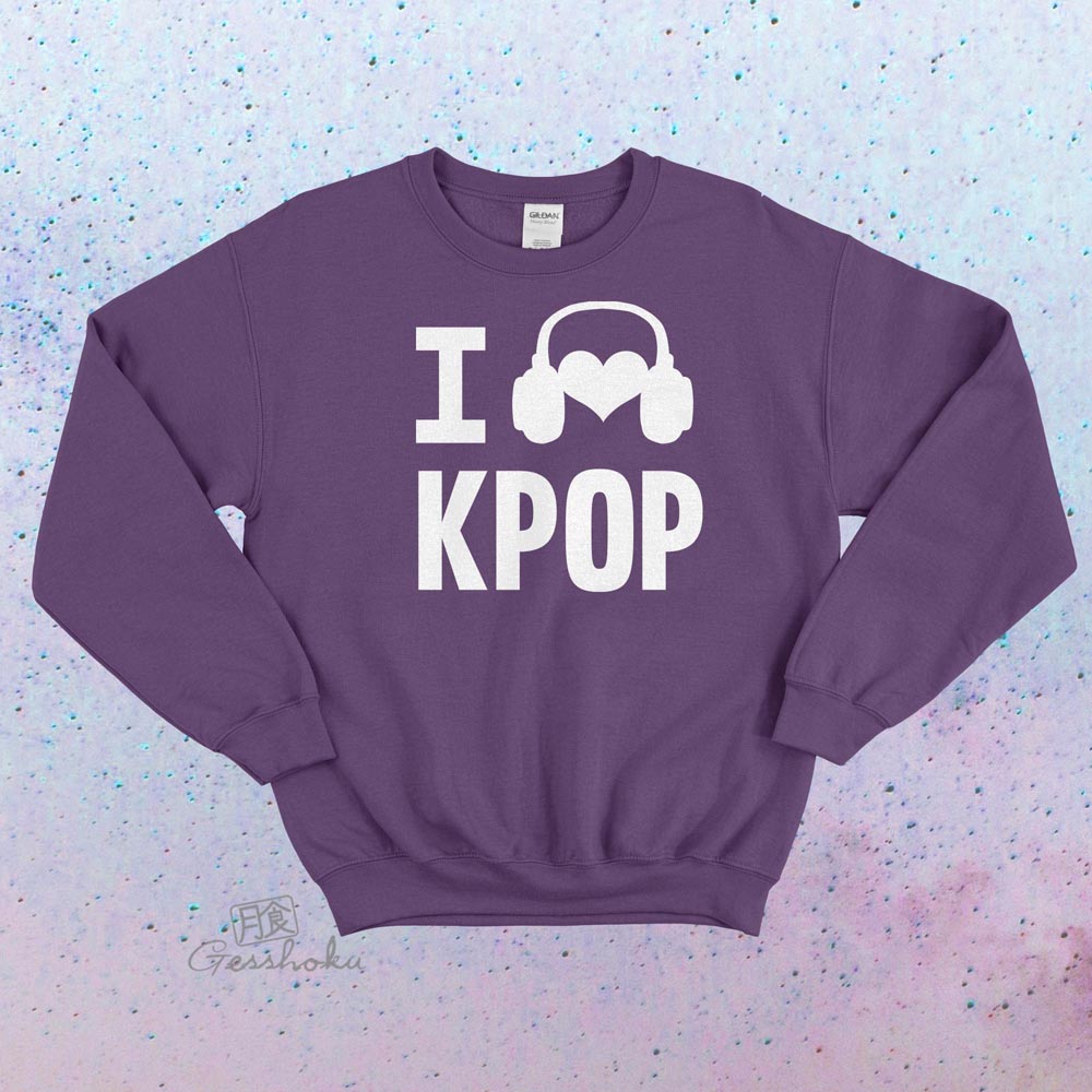 I Listen to KPOP Crewneck Sweatshirt - Purple