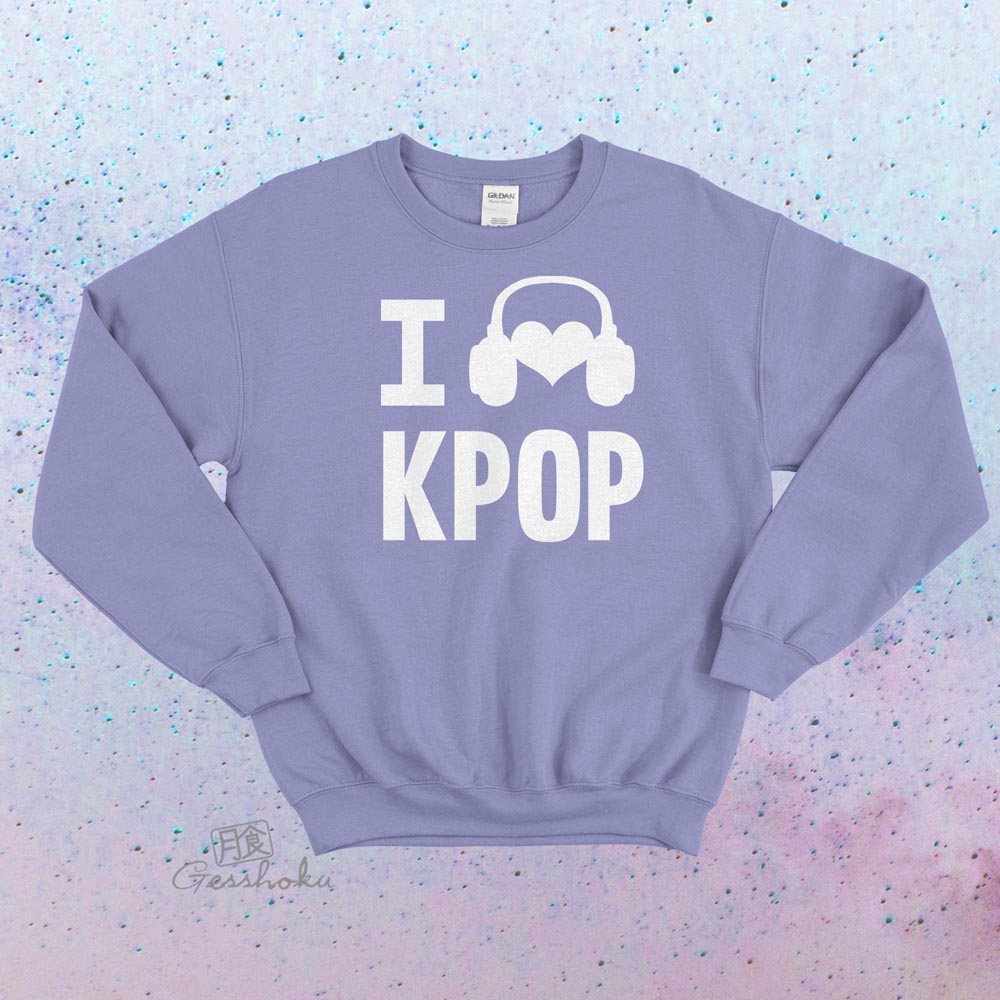 I Listen to KPOP Crewneck Sweatshirt - Violet