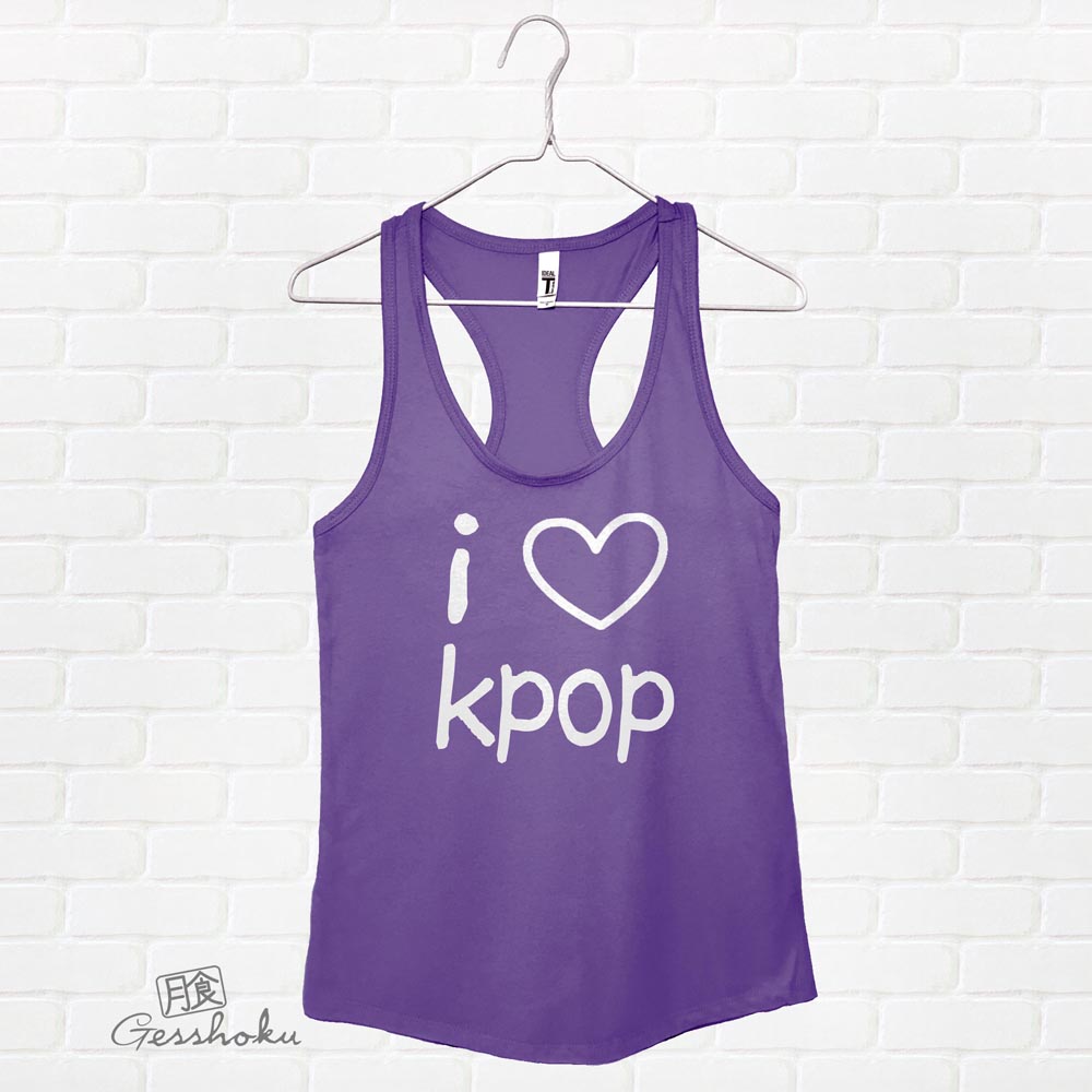 I Love Kpop Flowy Tank Top - Purple