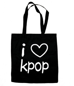 I Love Kpop Tote Bag - Black