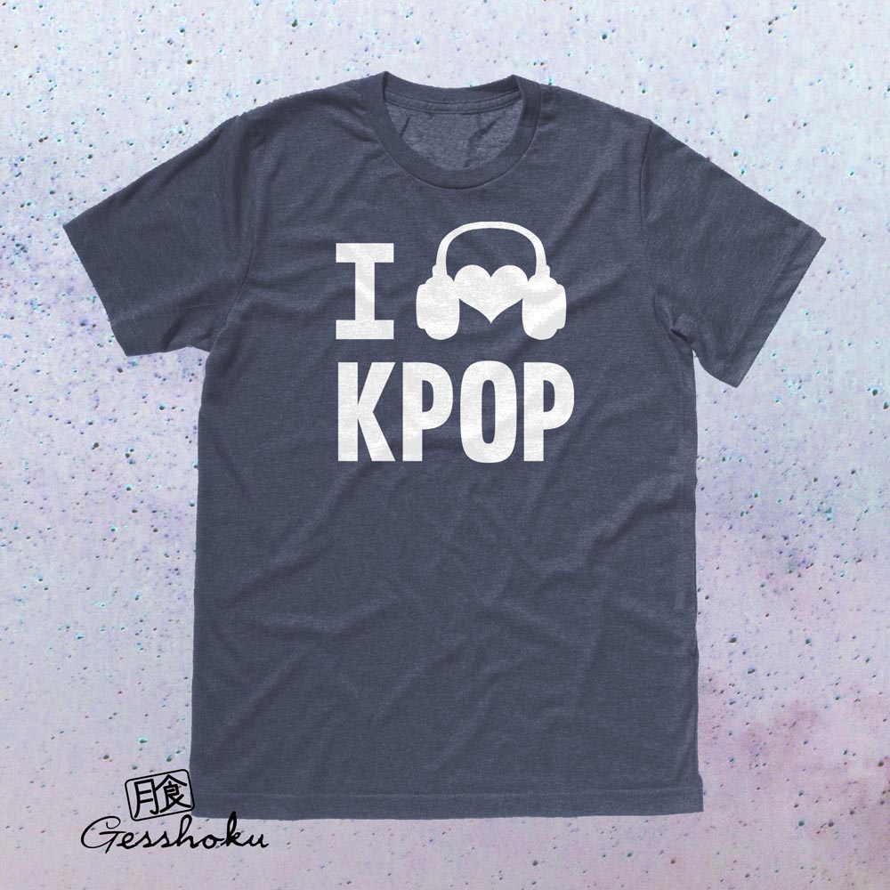 I Listen to KPOP T-shirt - Heather Navy