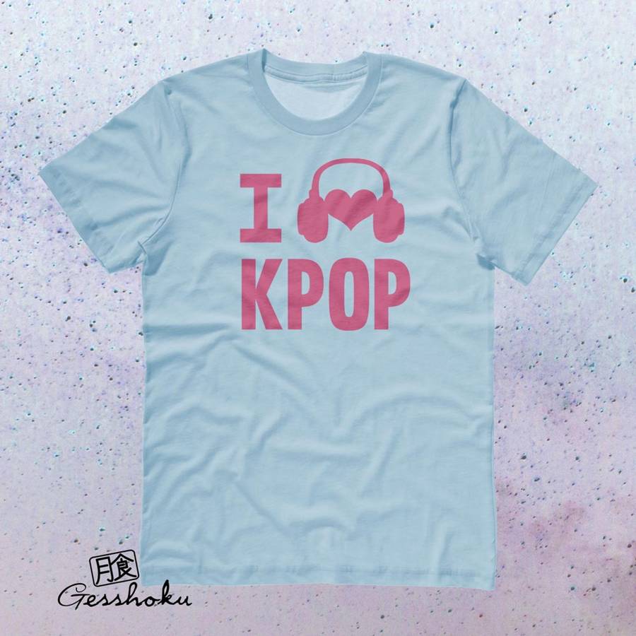 I Listen to KPOP T-shirt - Light Blue