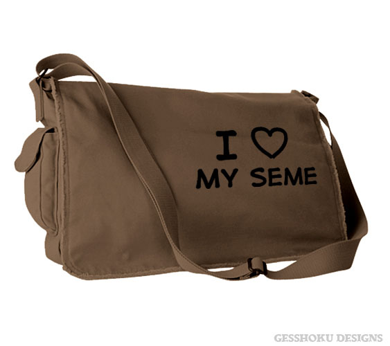 I Love my Seme Messenger Bag - Brown