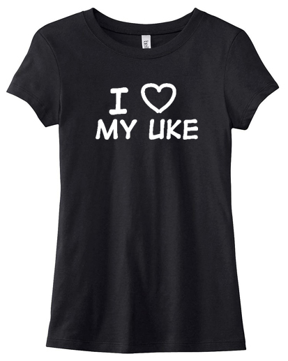 I Love my Uke Ladies T-shirt - Black