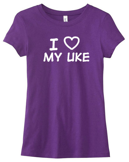 I Love my Uke Ladies T-shirt - Purple