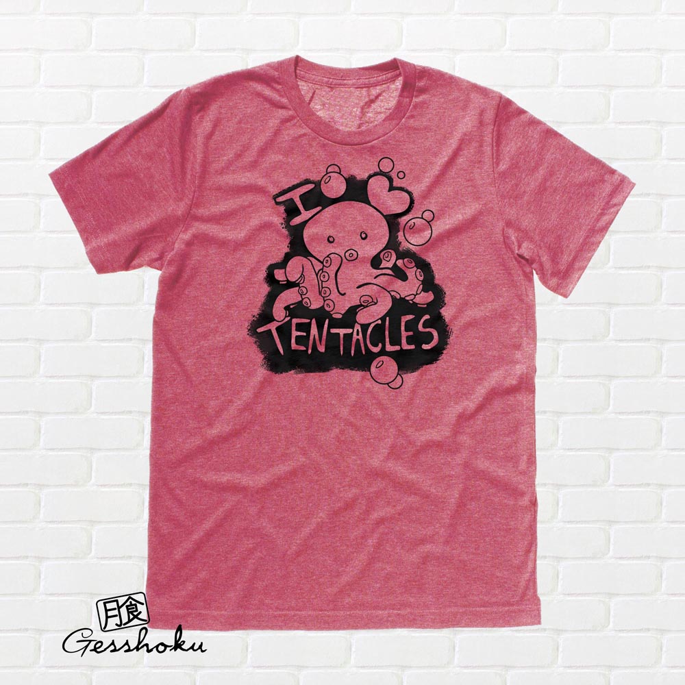 I Love Tentacles T-shirt - Heather Red