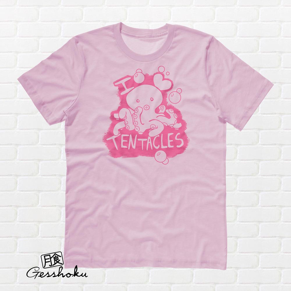 I Love Tentacles T-shirt - Light Pink