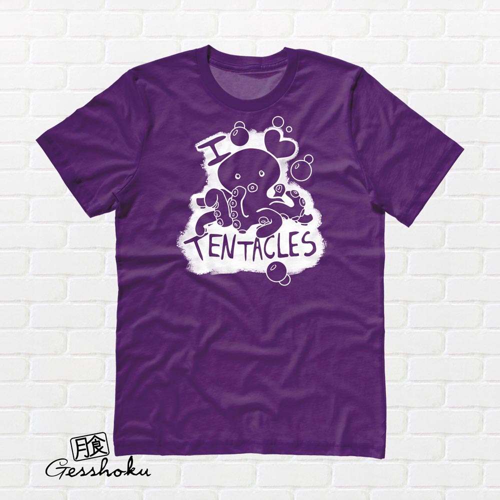 I Love Tentacles T-shirt - Purple