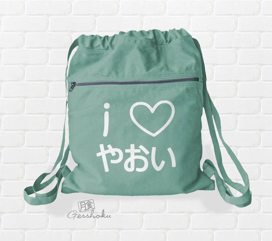 I Love Yaoi Cinch Backpack - Seafoam