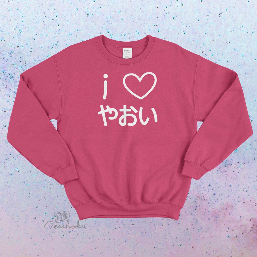 I Love Yaoi Crewneck Sweatshirt - Hot Pink