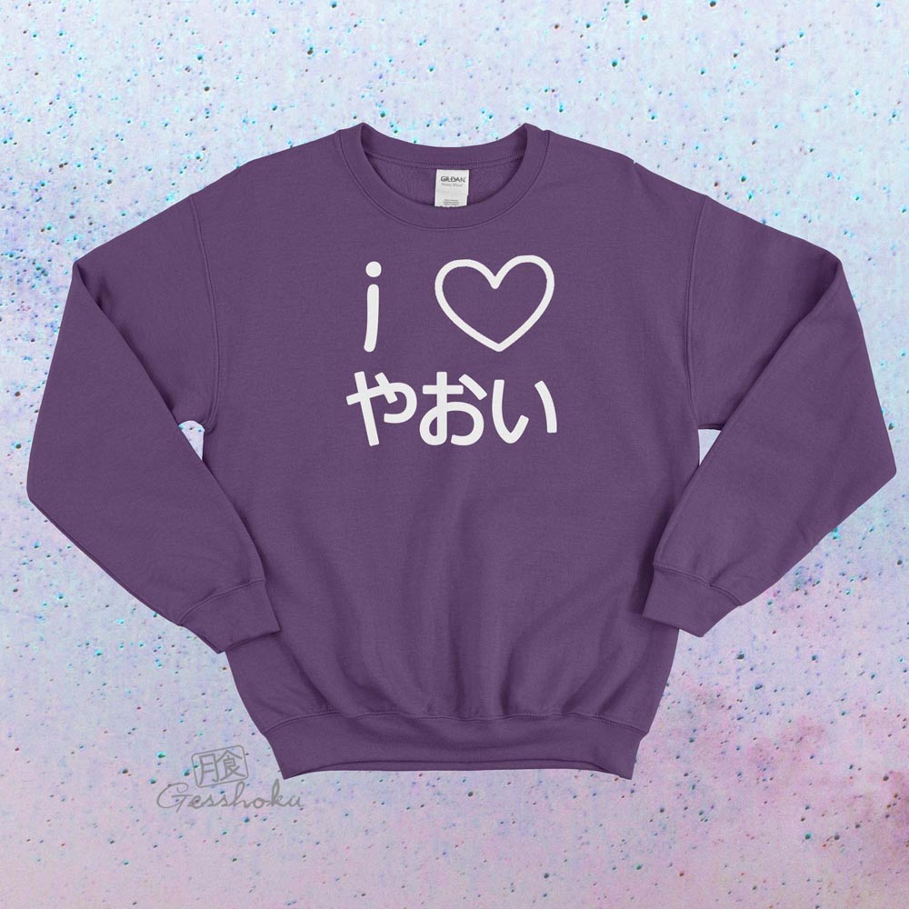 I Love Yaoi Crewneck Sweatshirt - Purple