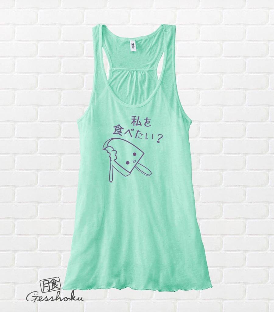 Eat Me? Kawaii Ice Cream Flowy Tank Top - Mint