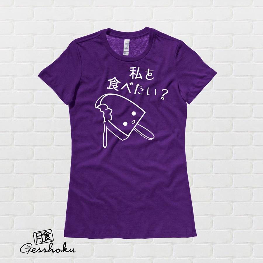 Eat Me? Kawaii Ice Cream Ladies T-shirt - Purple