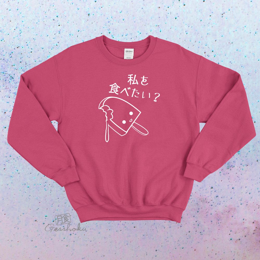 Eat Me? Kawaii Popsicle Crewneck Sweatshirt - Hot Pink