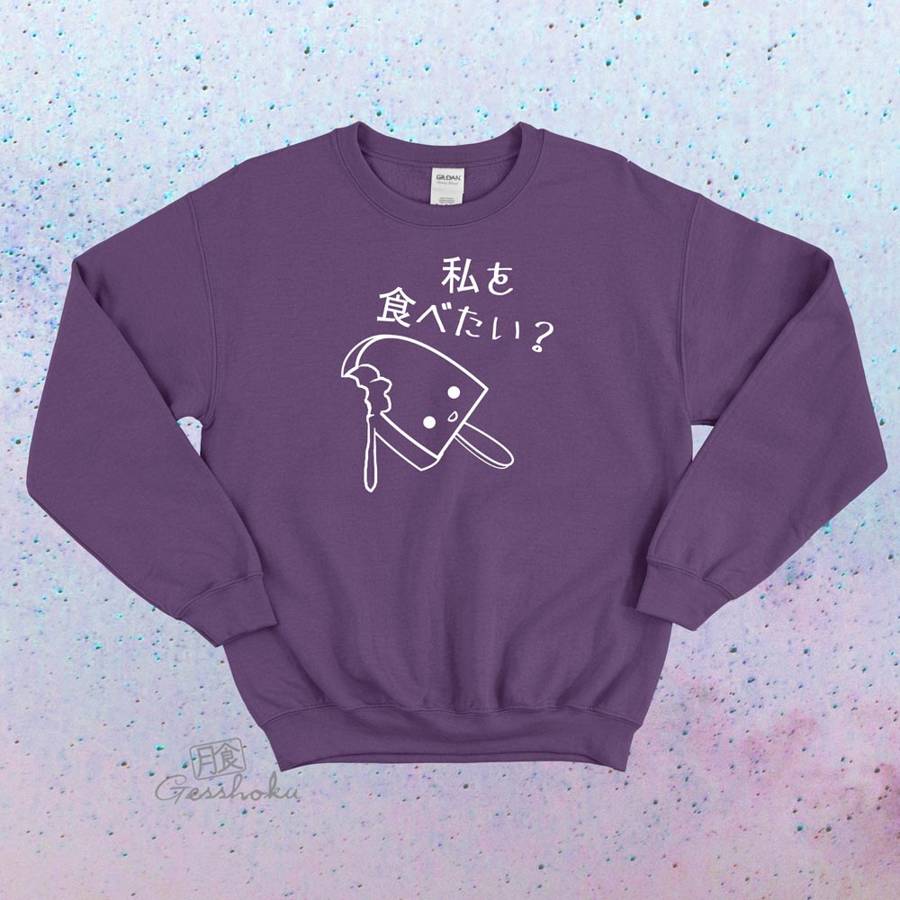 Eat Me? Kawaii Popsicle Crewneck Sweatshirt - Purple