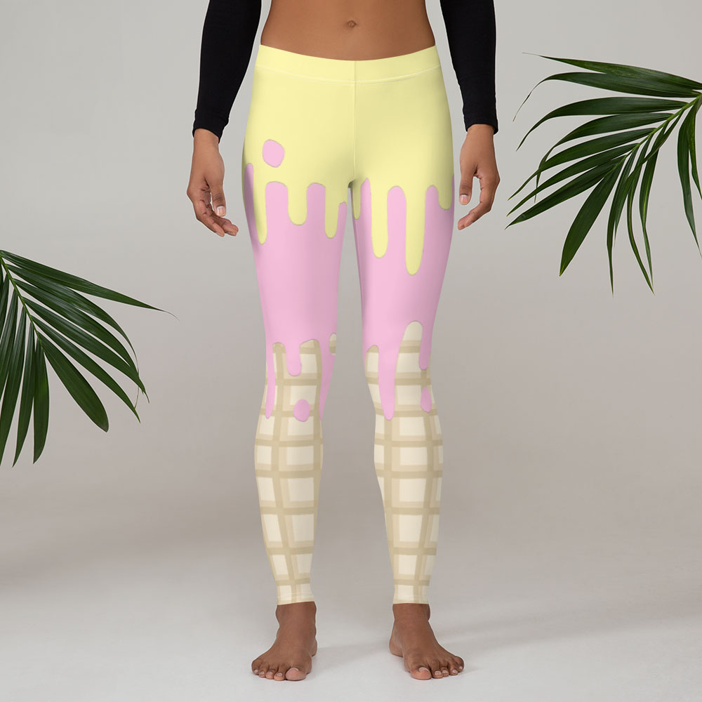 Dripping Ice Cream Pastel Leggings or Tights -