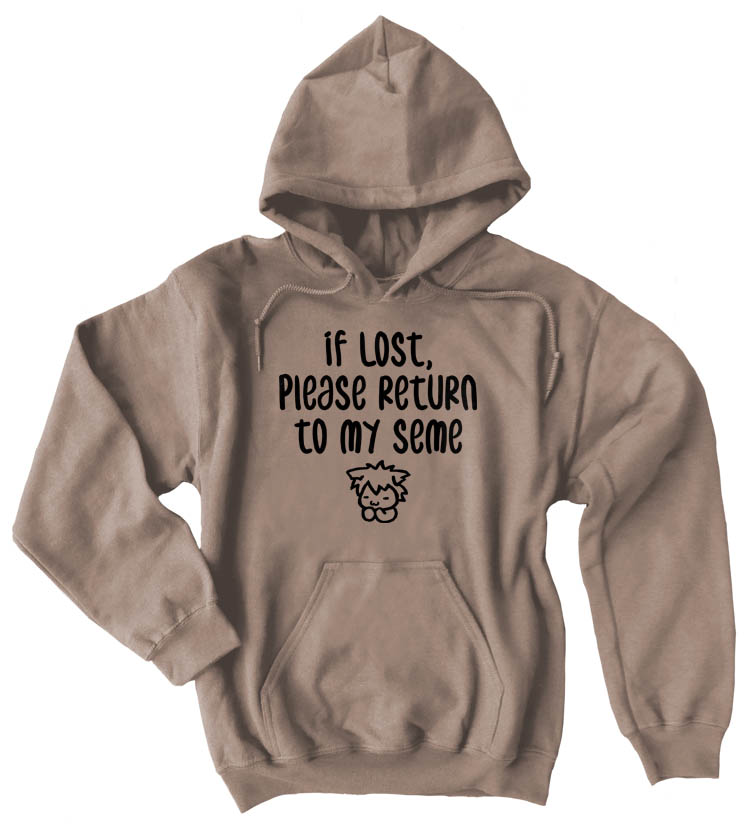 If Lost, Return to My Seme Pullover Hoodie - Khaki Brown