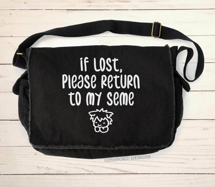 If Lost, Please Return to My Seme Messenger Bag - Black