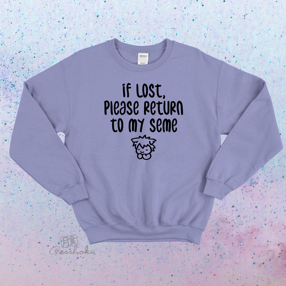 If Lost, Please Return to My Seme Crewneck Sweatshirt - Violet
