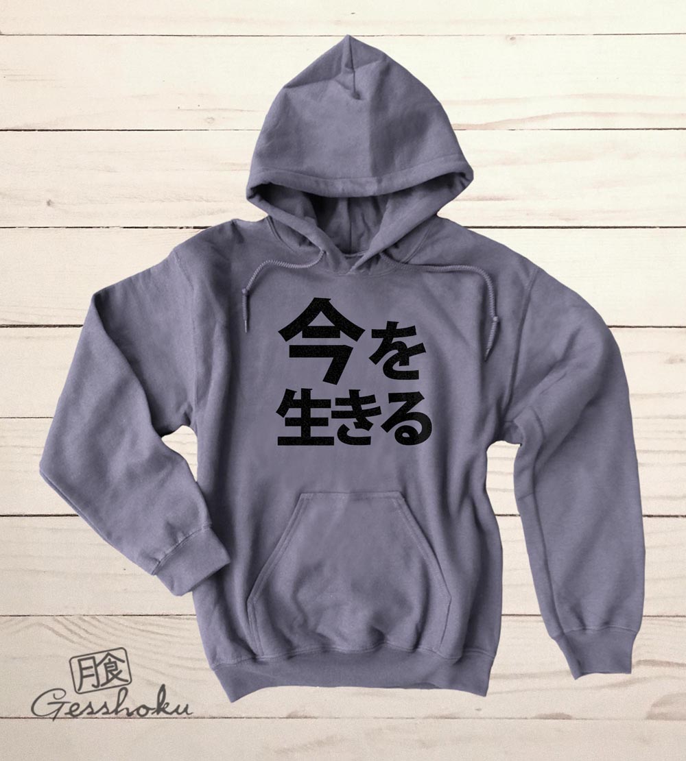 Live in the Moment Pullover Hoodie - Charcoal Grey