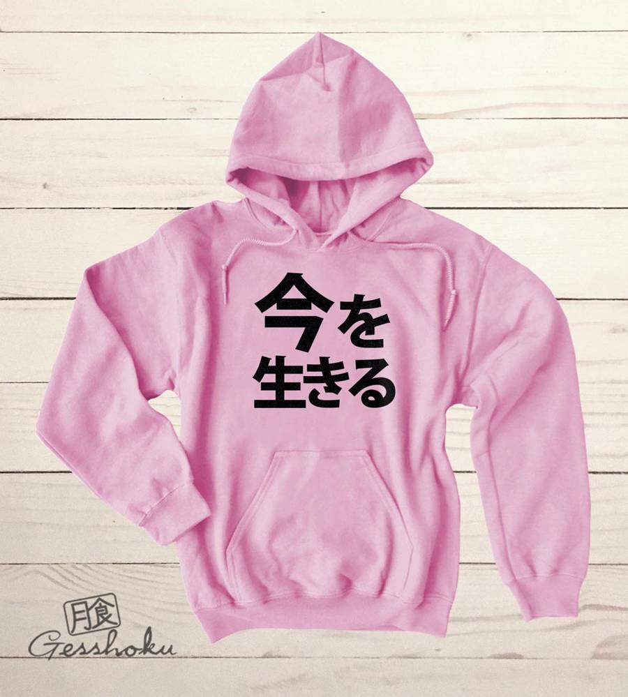 Live in the Moment Pullover Hoodie - Light Pink