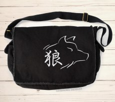 Ookami Wolf Kanji Messenger Bag