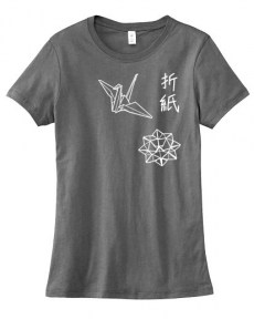 Origami Japanese Kanji Ladies T-shirt