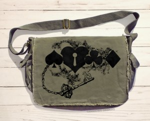 Key to My Heart Card Suit Messenger Bag