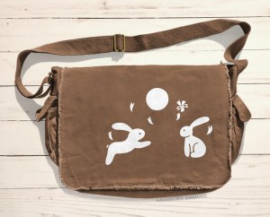 Asian Moon Bunnies Messenger Bag