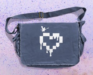 Pixel Drops Heart Messenger Bag