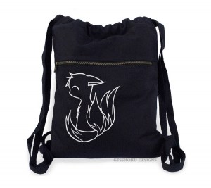 3-tailed Baby Kitsune Cinch Backpack